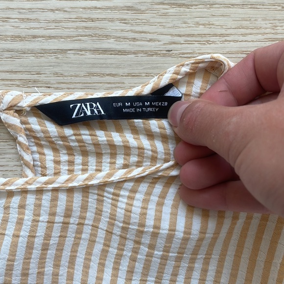 Zara butter yellow and white striped crop top-light, feminine & summery - Picture 5 of 8